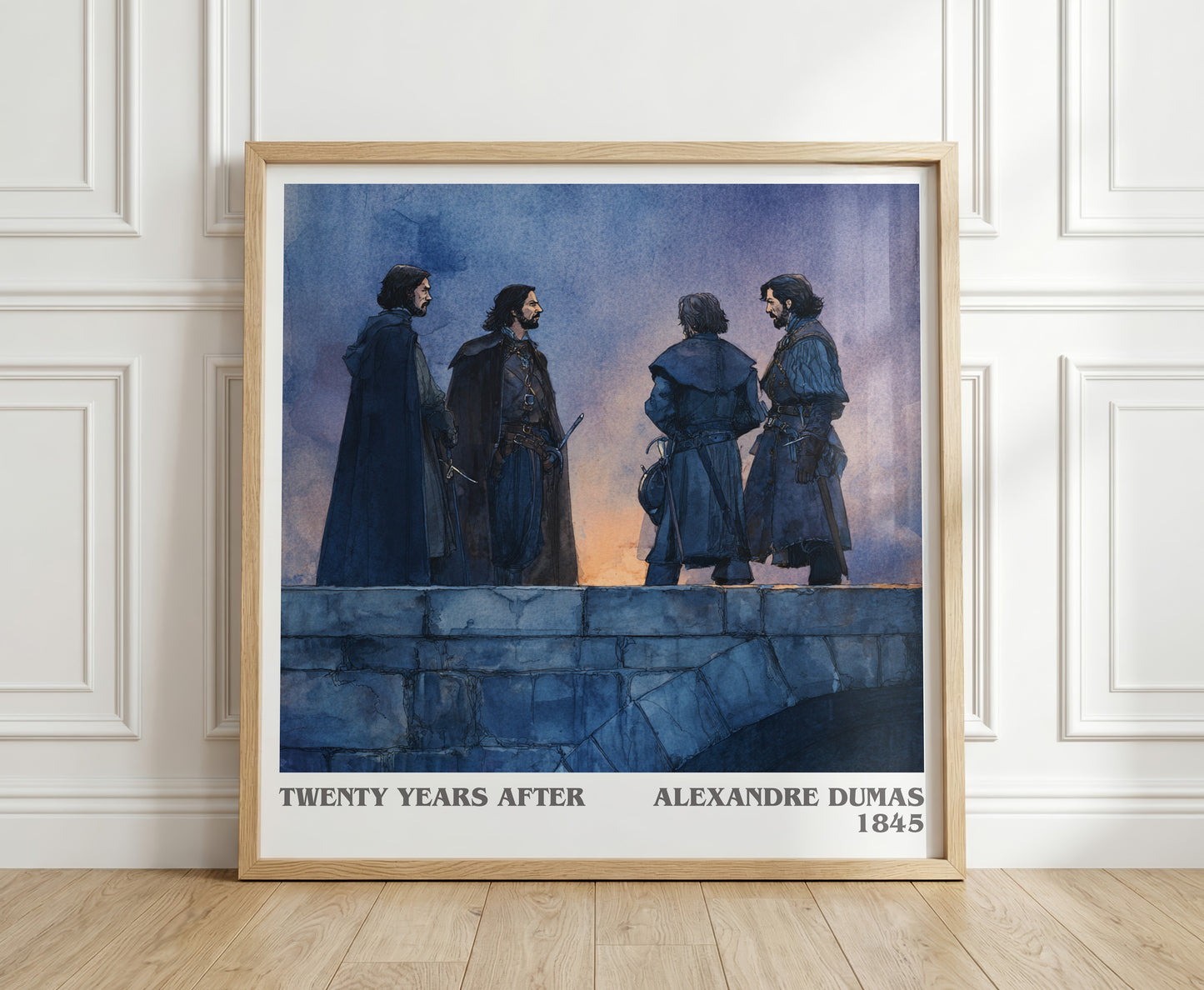 Twenty Years After literary print in frame leaning in hallway – adventure wall art