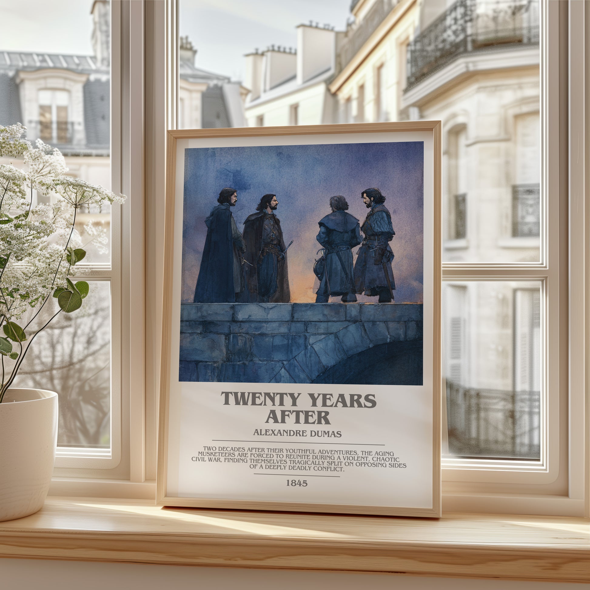 Twenty Years After bookish poster colour and style options – Alexandre Dumas book art