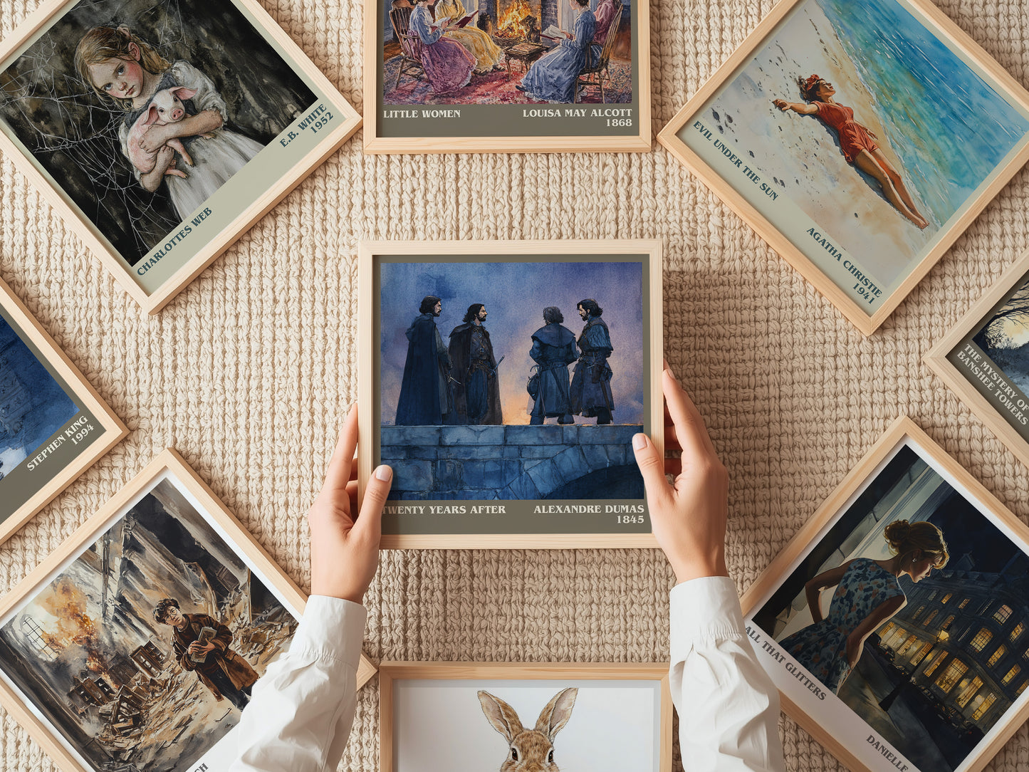 Twenty Years After literary print on bookshelf – Alexandre Dumas fan gift
