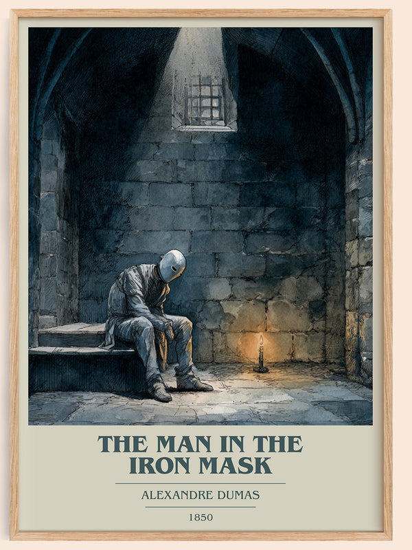 The Man in the Iron Mask book cover book poster by Alexandre Dumas – framed literary art print