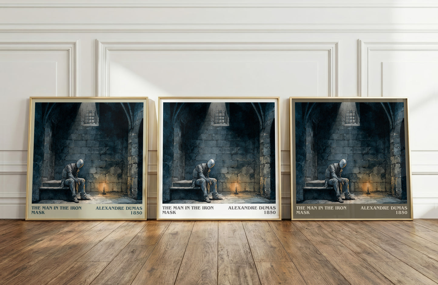 The Man in the Iron Mask literary print framed by window – literary home decor