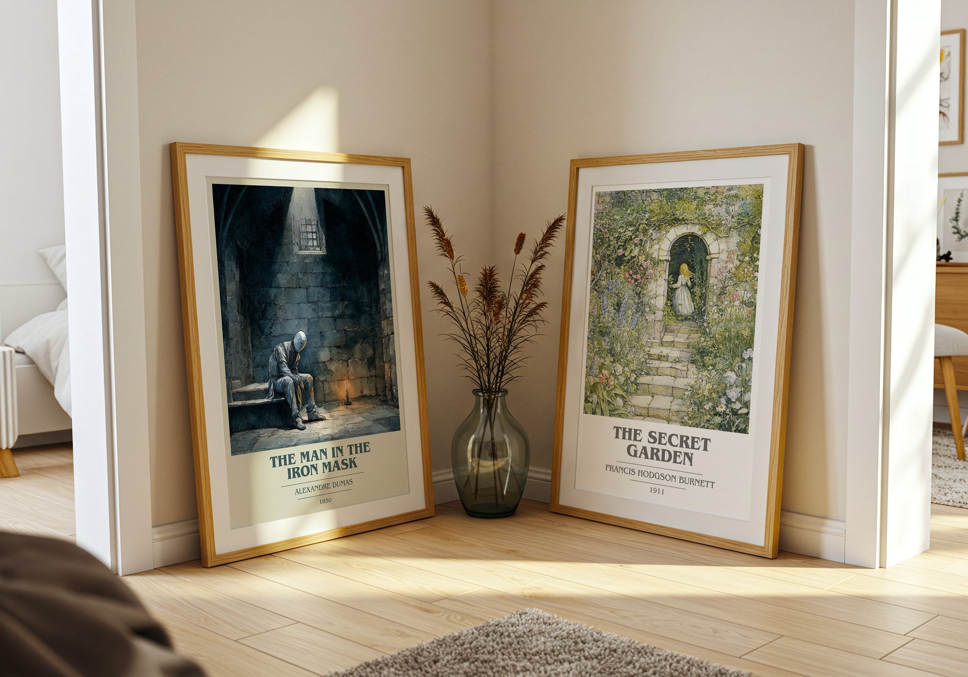 The Man in the Iron Mask book cover book poster framed on wall – historical fiction wall art