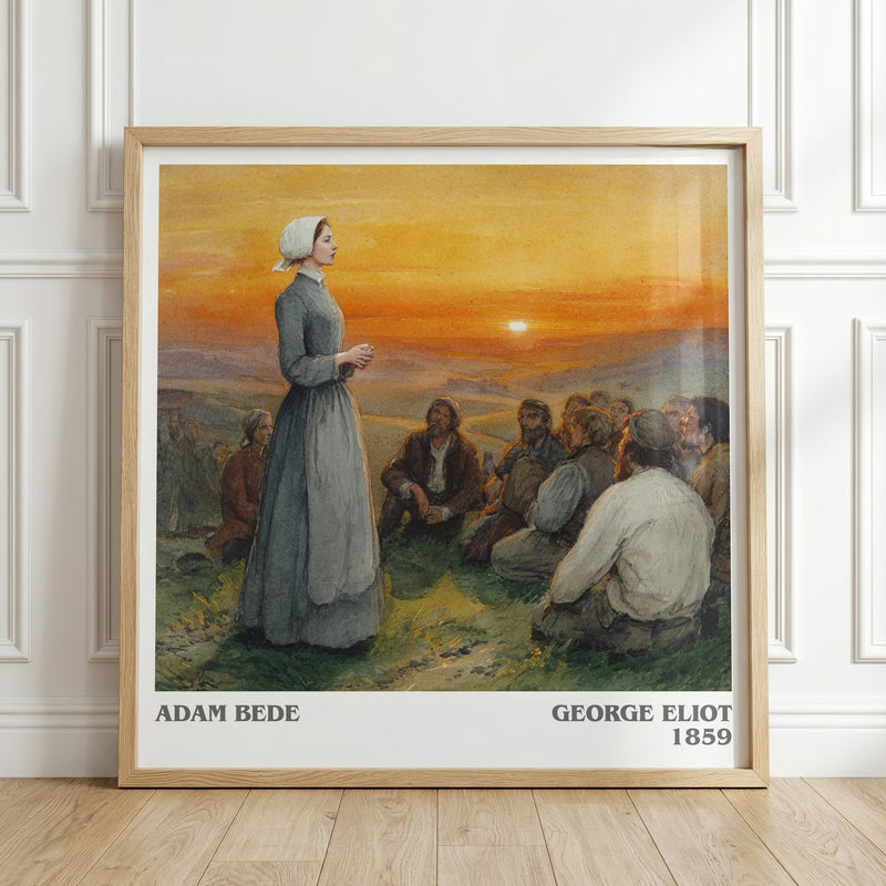 Adam Bede literary print in frame leaning in hallway – classic literature wall art