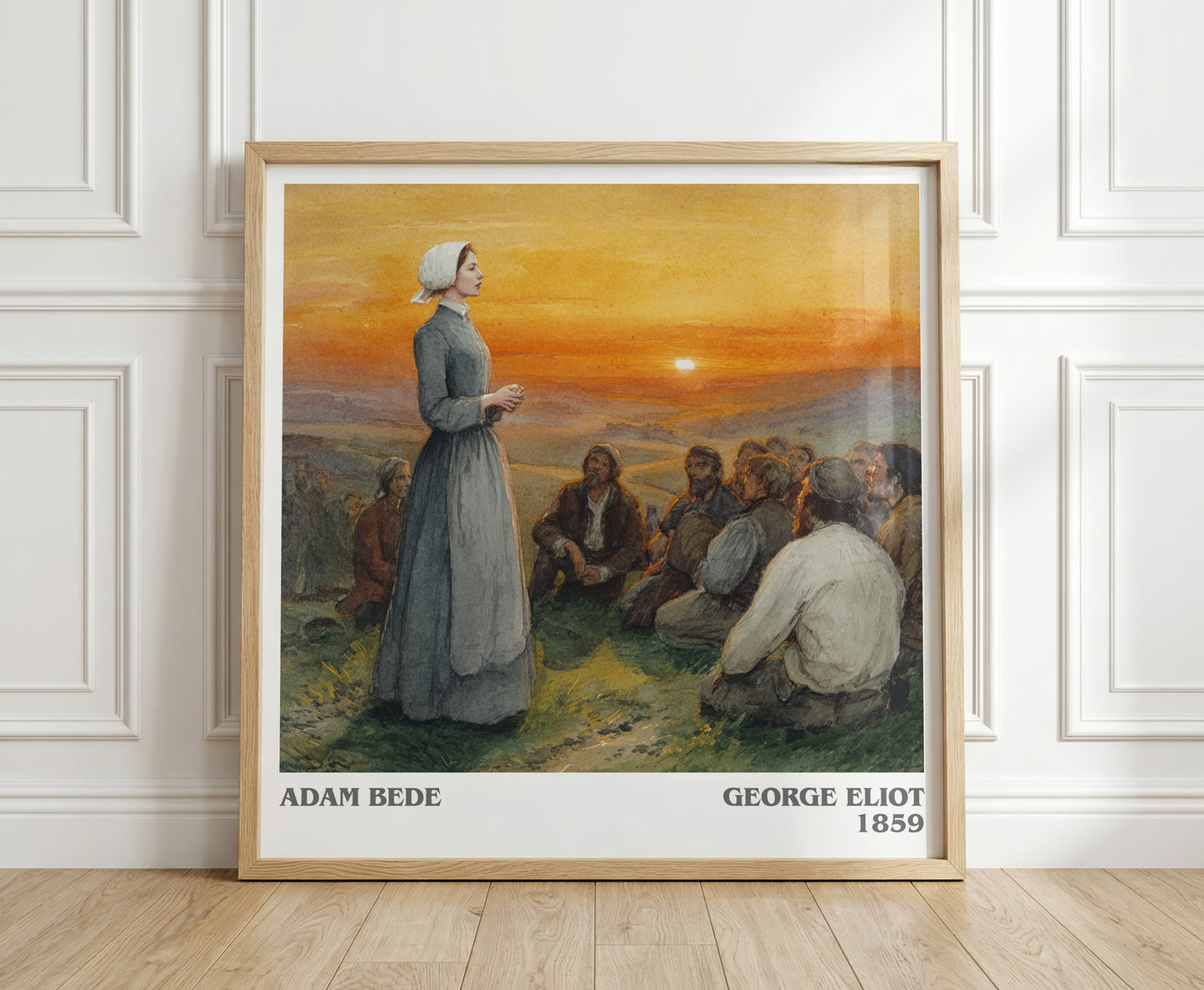 Adam Bede literary print in frame leaning in hallway – classic literature wall art