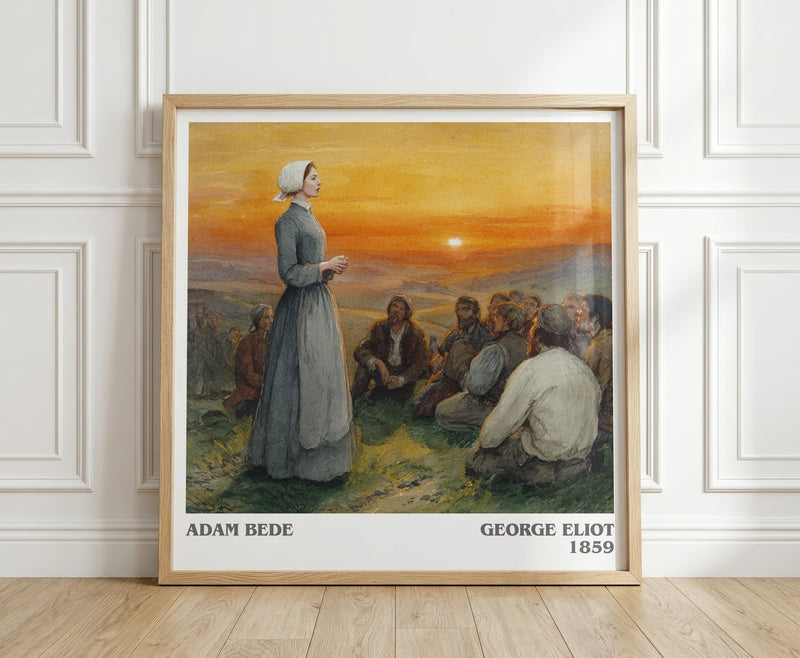 Adam Bede literary print in frame leaning in hallway – classic literature wall art