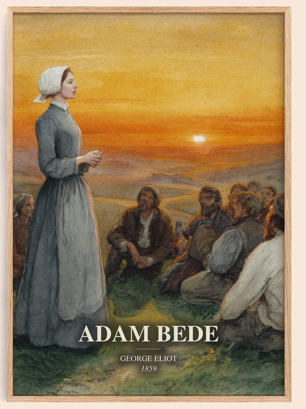 Adam Bede watercolour book poster by George Eliot – framed literary art print