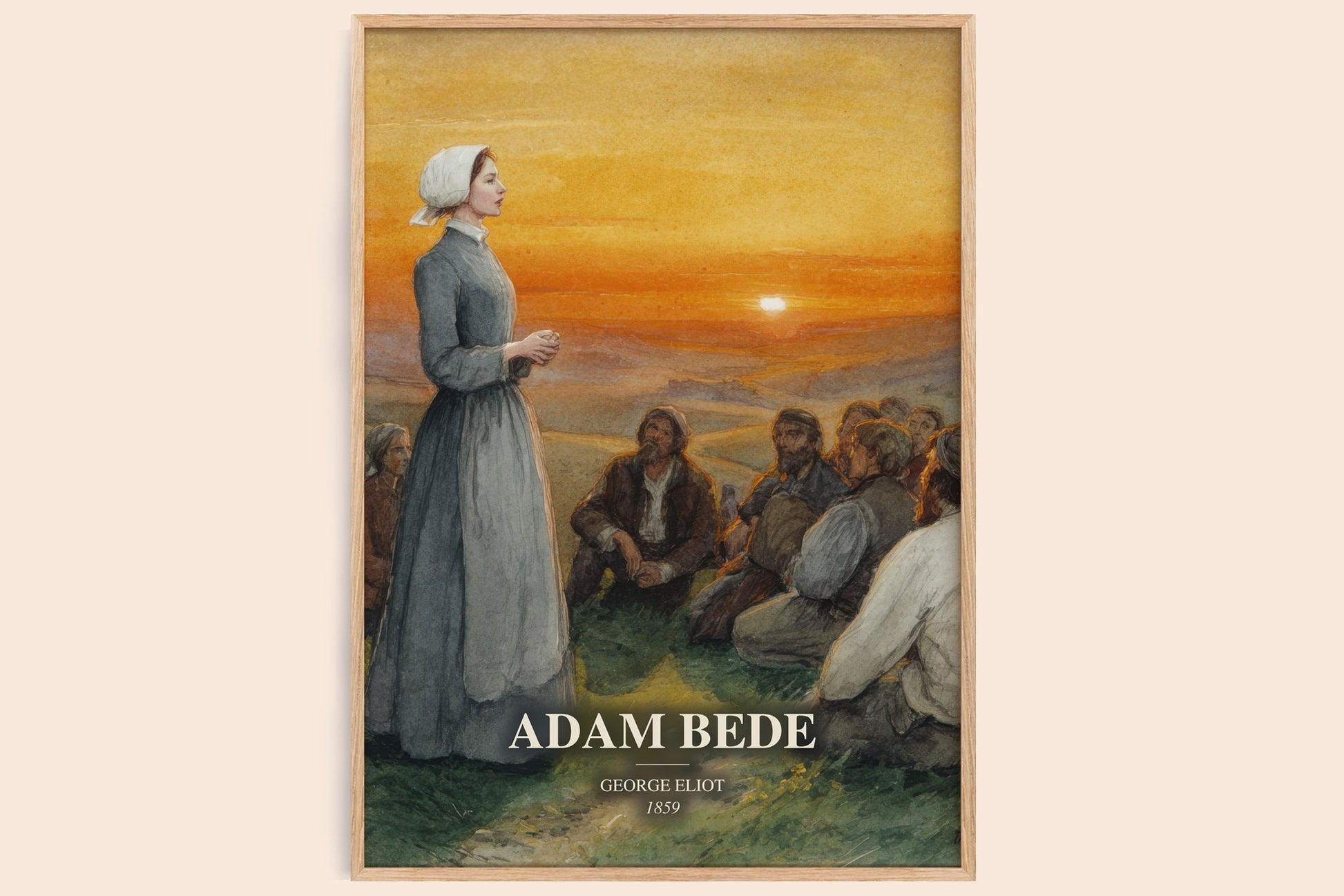Adam Bede watercolour book poster by George Eliot – framed literary art print