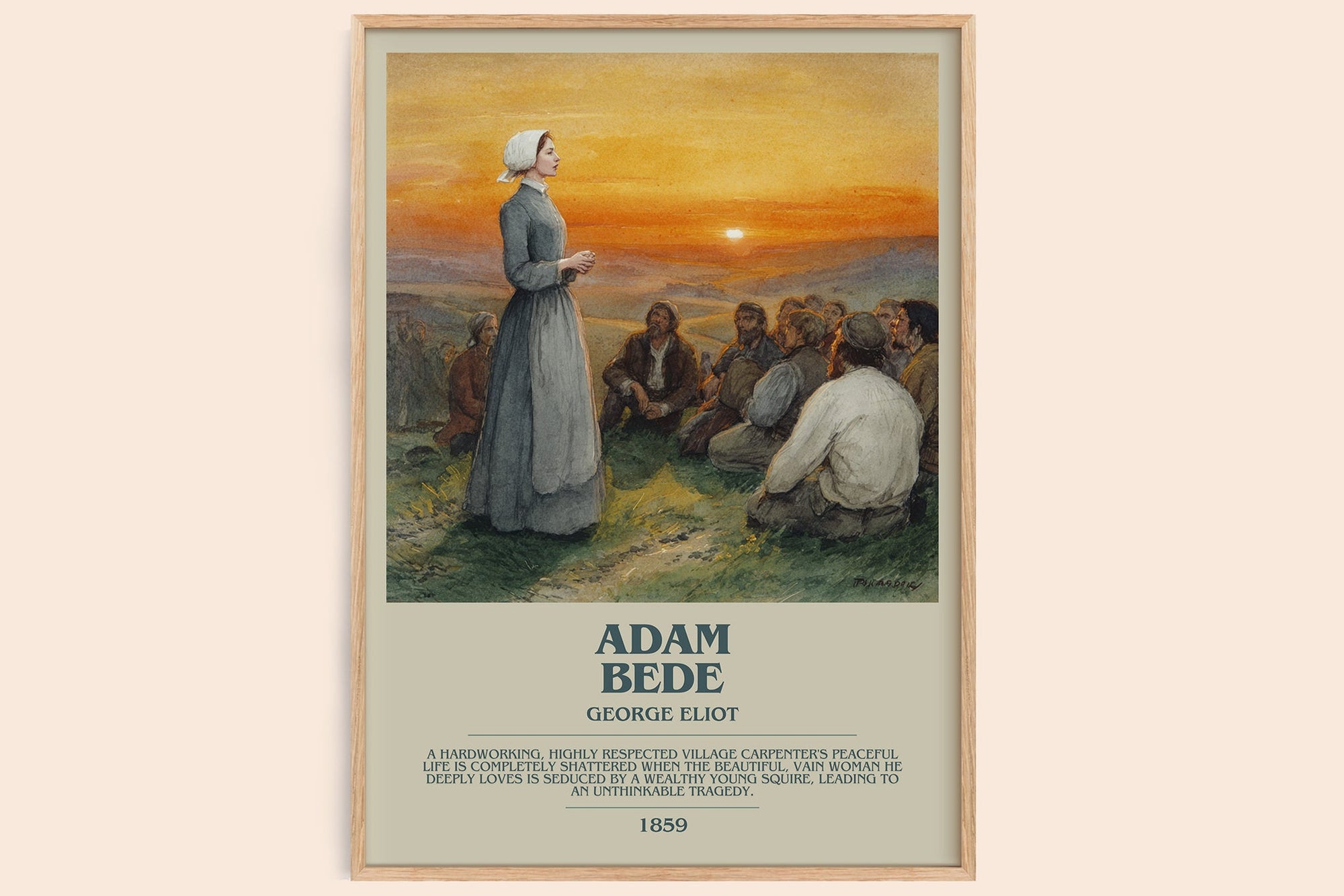 Adam Bede bookish book poster by George Eliot – framed literary art print
