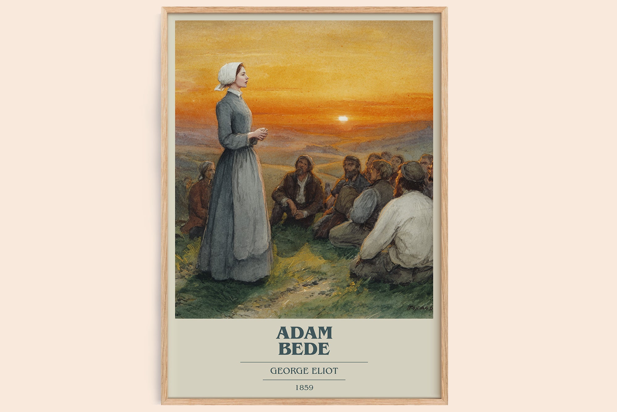 Adam Bede book cover book poster by George Eliot – framed literary art print