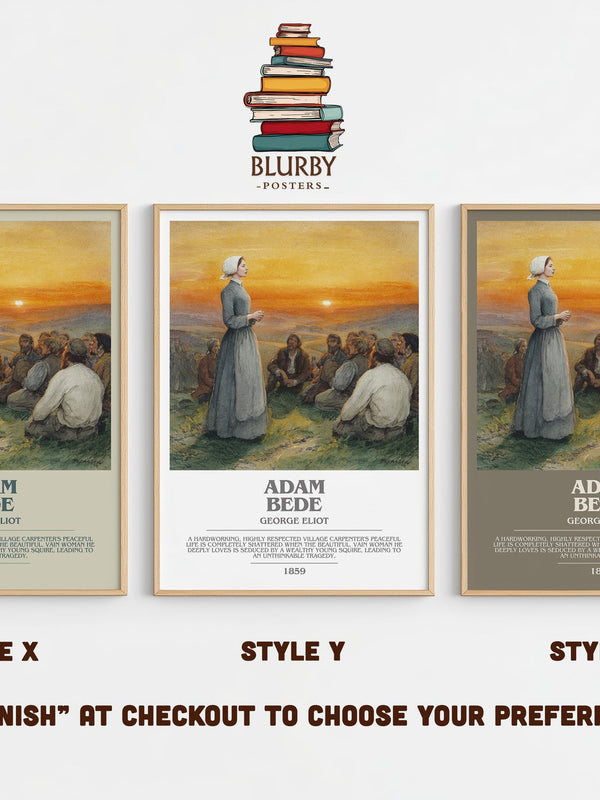 Adam Bede bookish print in frame leaning in hallway – classic literature wall art