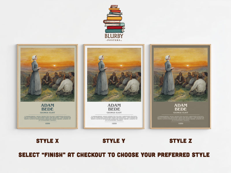 Adam Bede bookish print in frame leaning in hallway – classic literature wall art