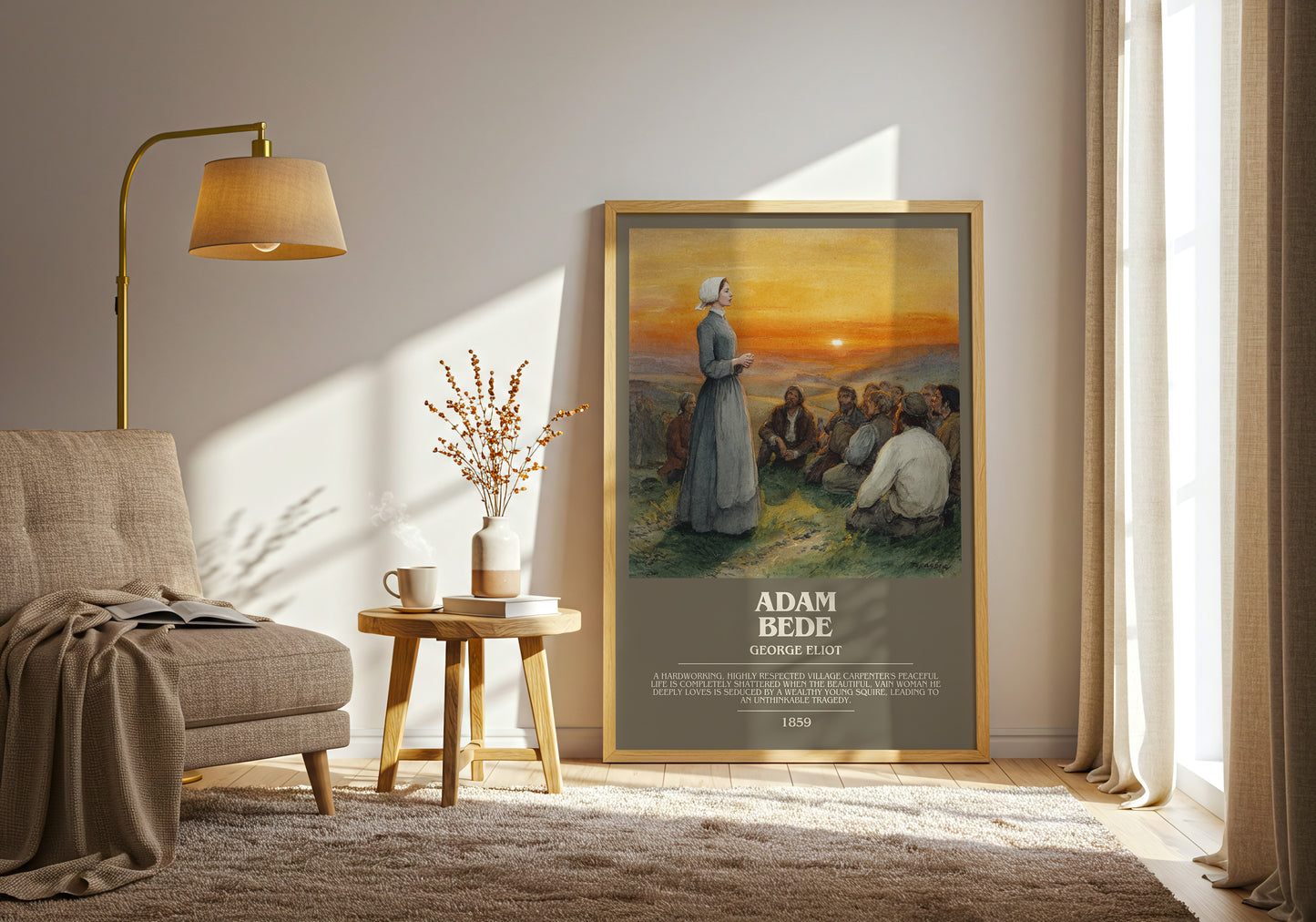 Adam Bede bookish print framed by window – literary home decor