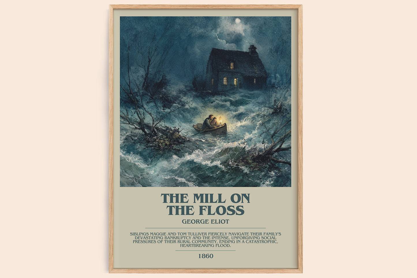The Mill On The Floss bookish book poster by George Eliot – framed literary art print