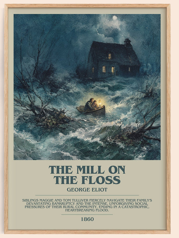 The Mill On The Floss bookish book poster by George Eliot – framed literary art print