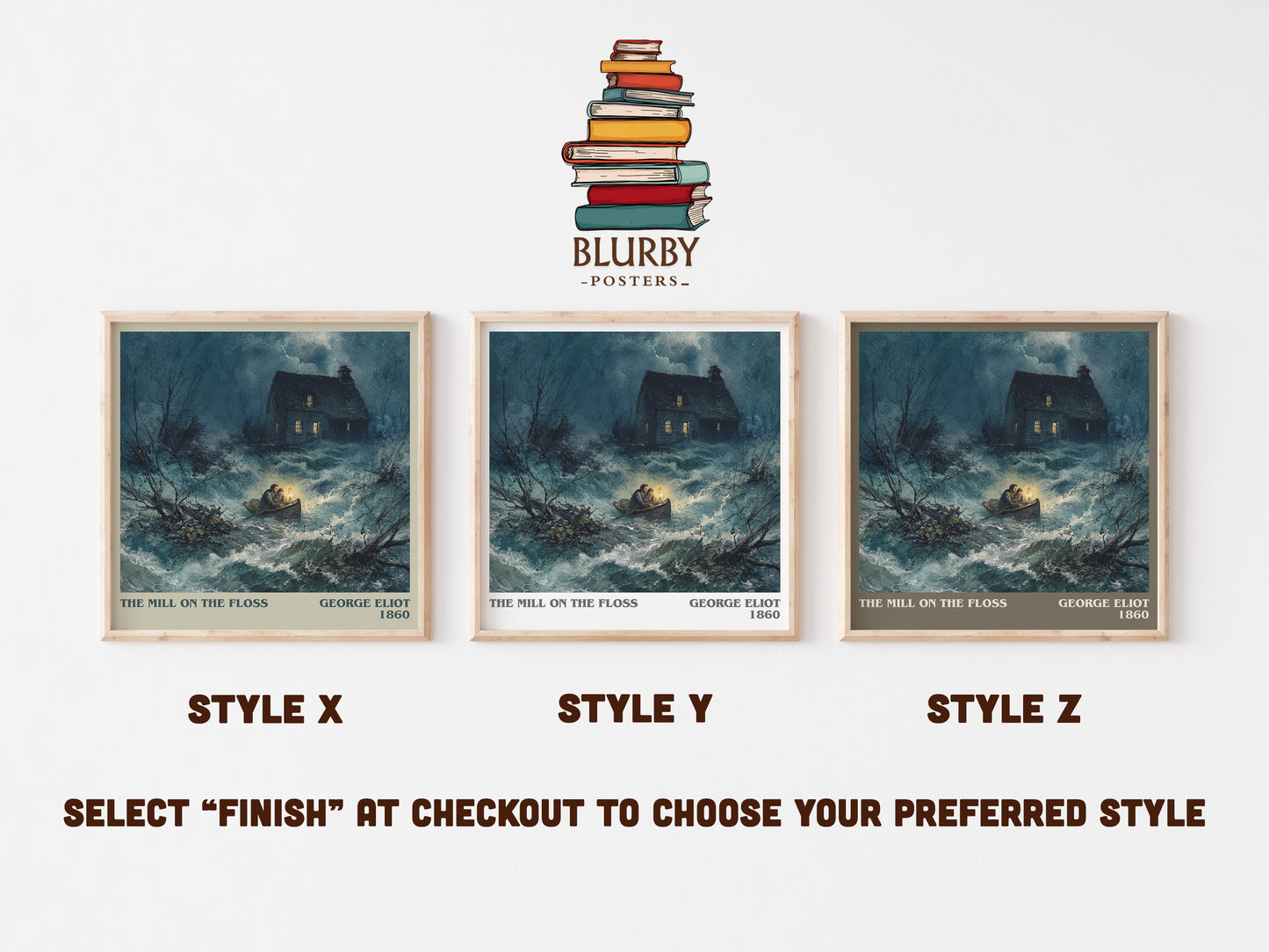 The Mill On The Floss literary art print colour and style options – George Eliot book art