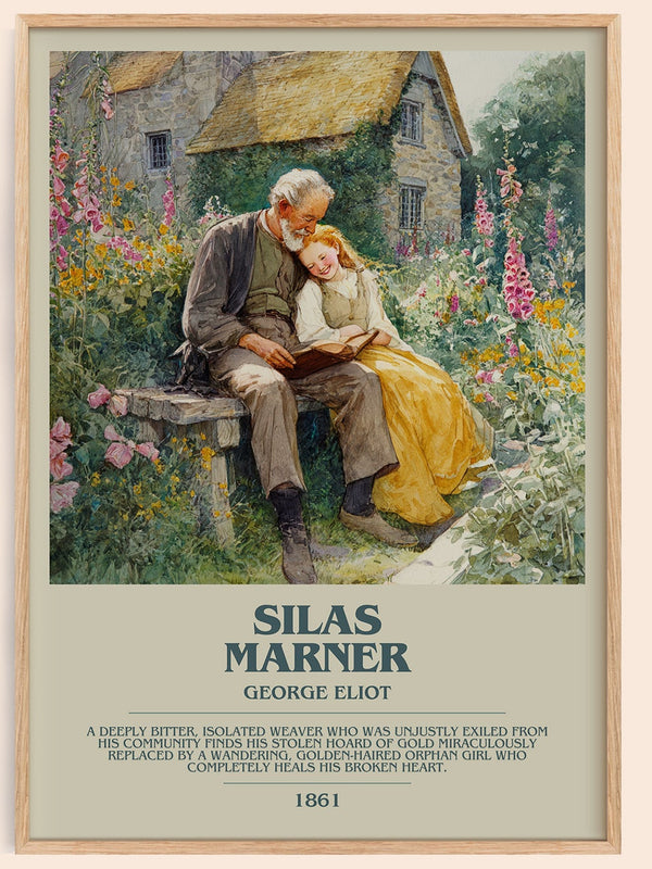 Silas Marner bookish book poster by George Eliot – framed literary art print