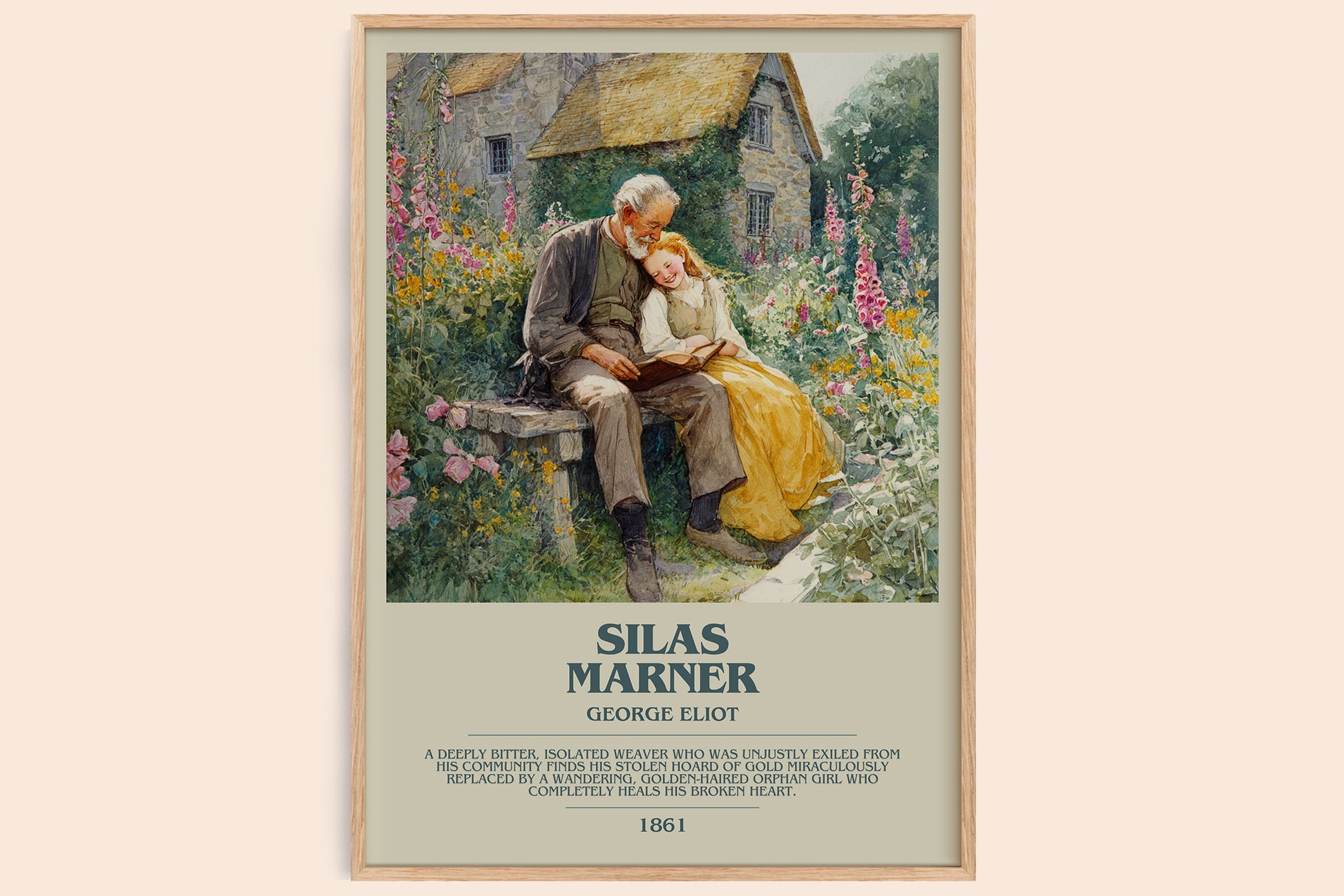 Silas Marner bookish book poster by George Eliot – framed literary art print