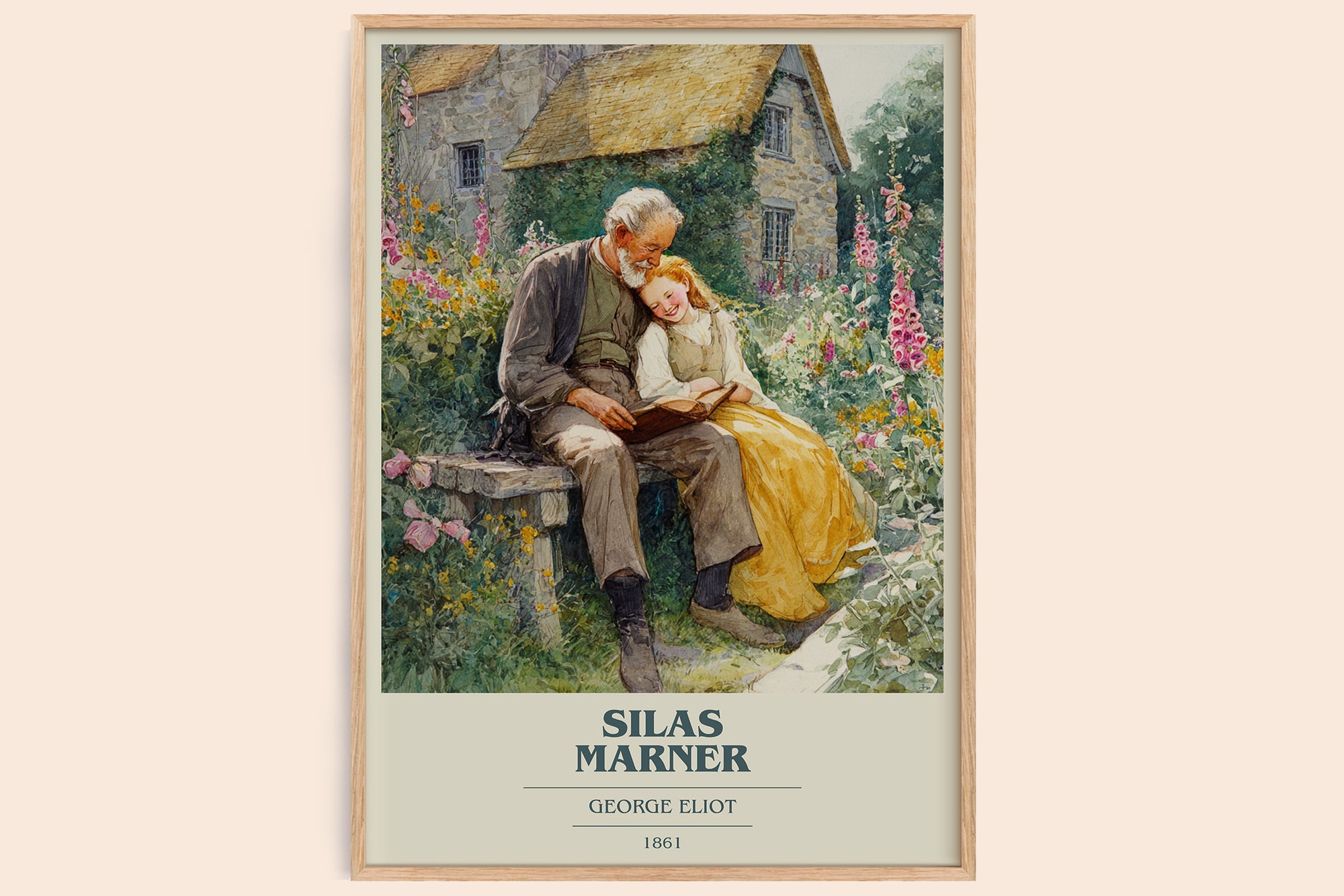 Silas Marner book cover book poster by George Eliot – framed literary art print
