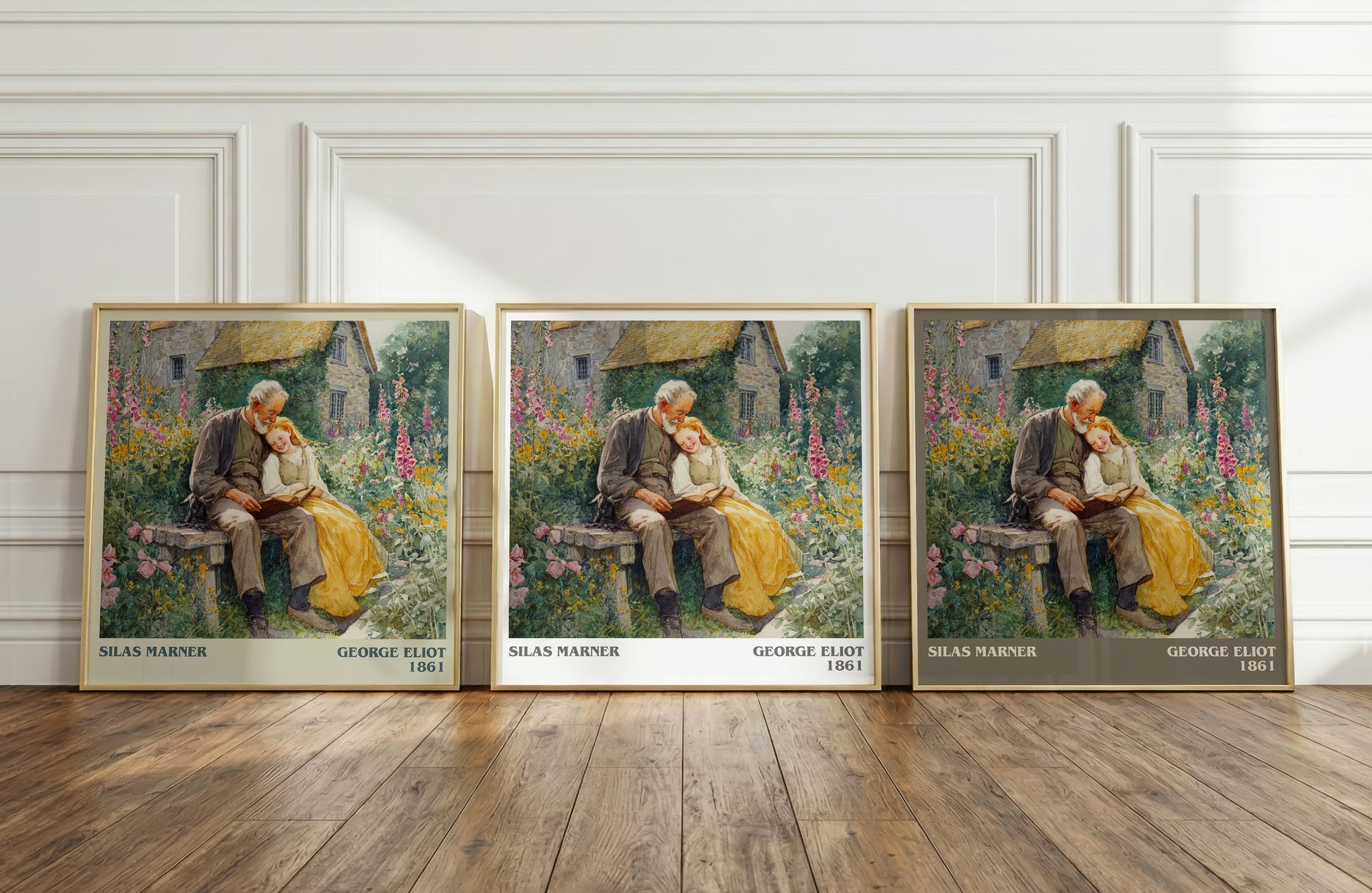 Silas Marner literary print framed by window – literary home decor