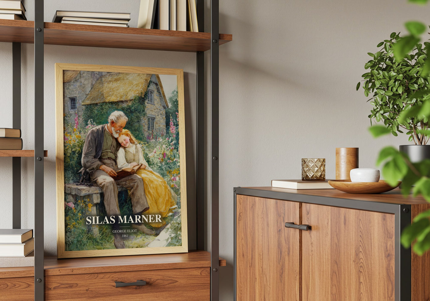Silas Marner book watercolour illustration paper finish options – matte satin gloss