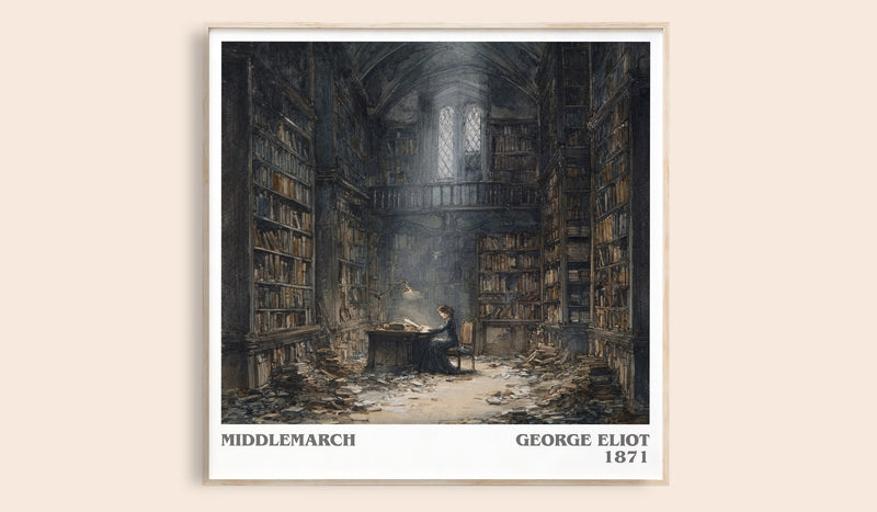 Middlemarch Literary Art Print by George Eliot (Square style)