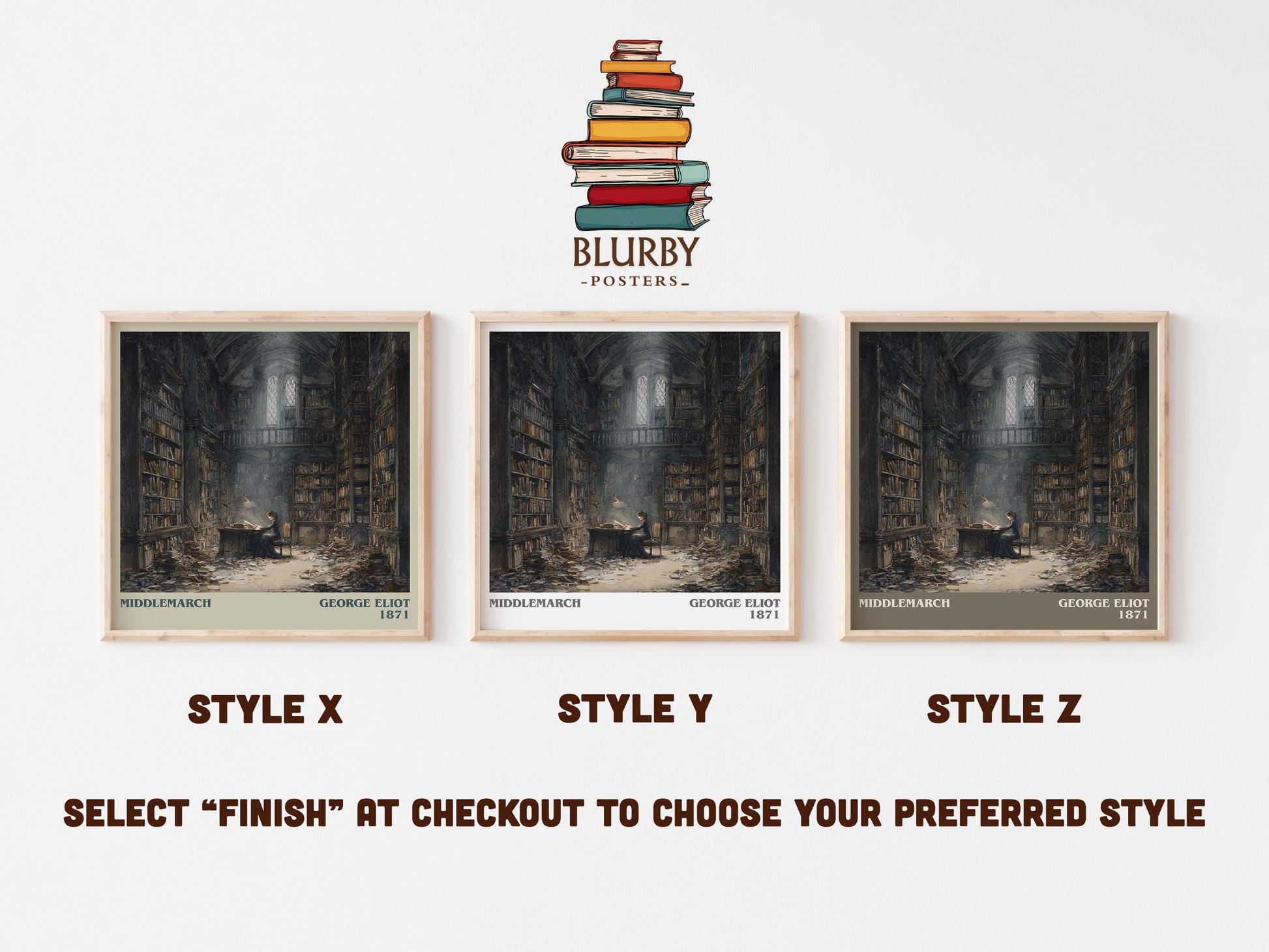 Middlemarch literary art print colour and style options – George Eliot book art