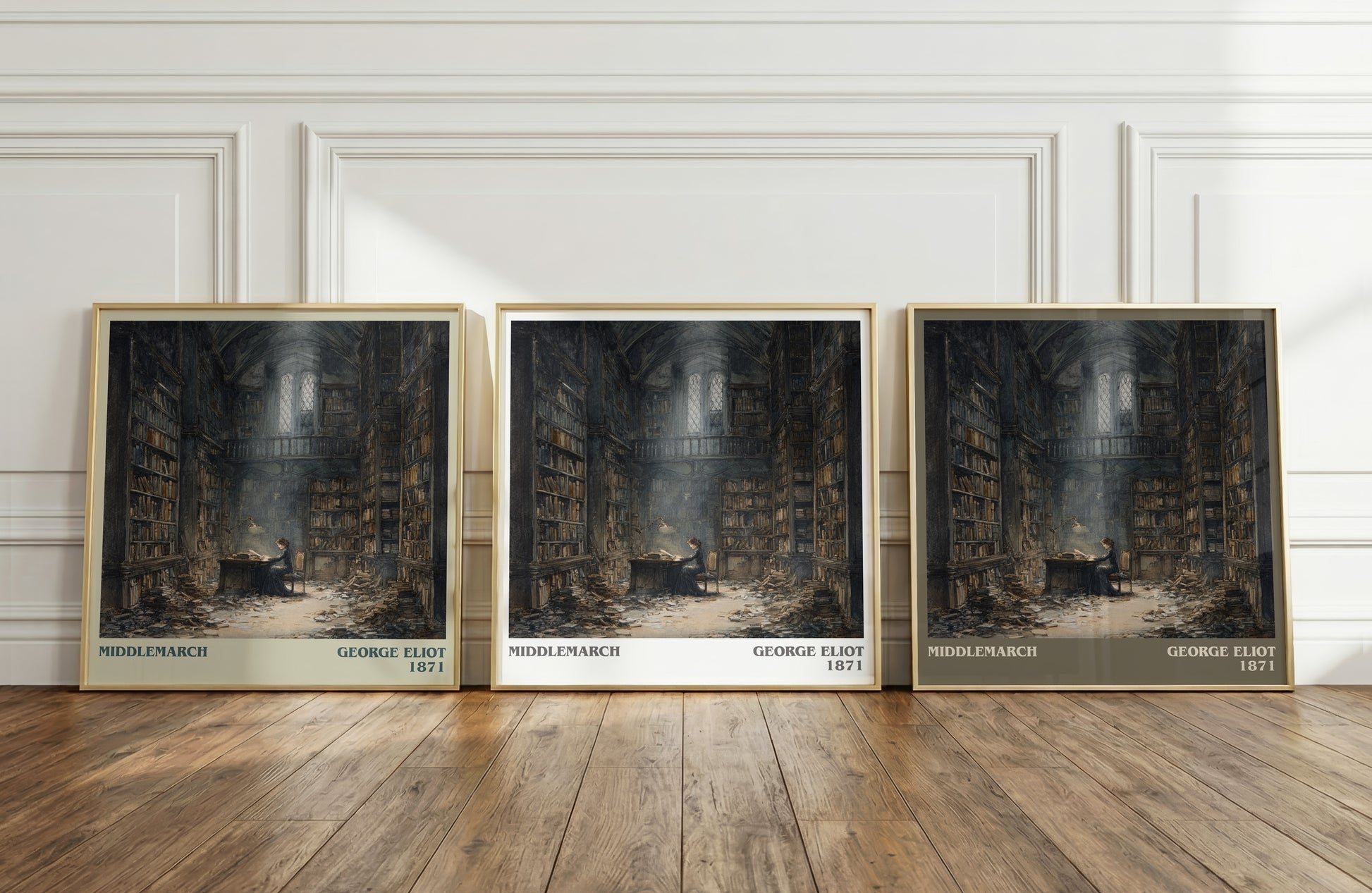 Middlemarch literary print framed by window – literary home decor