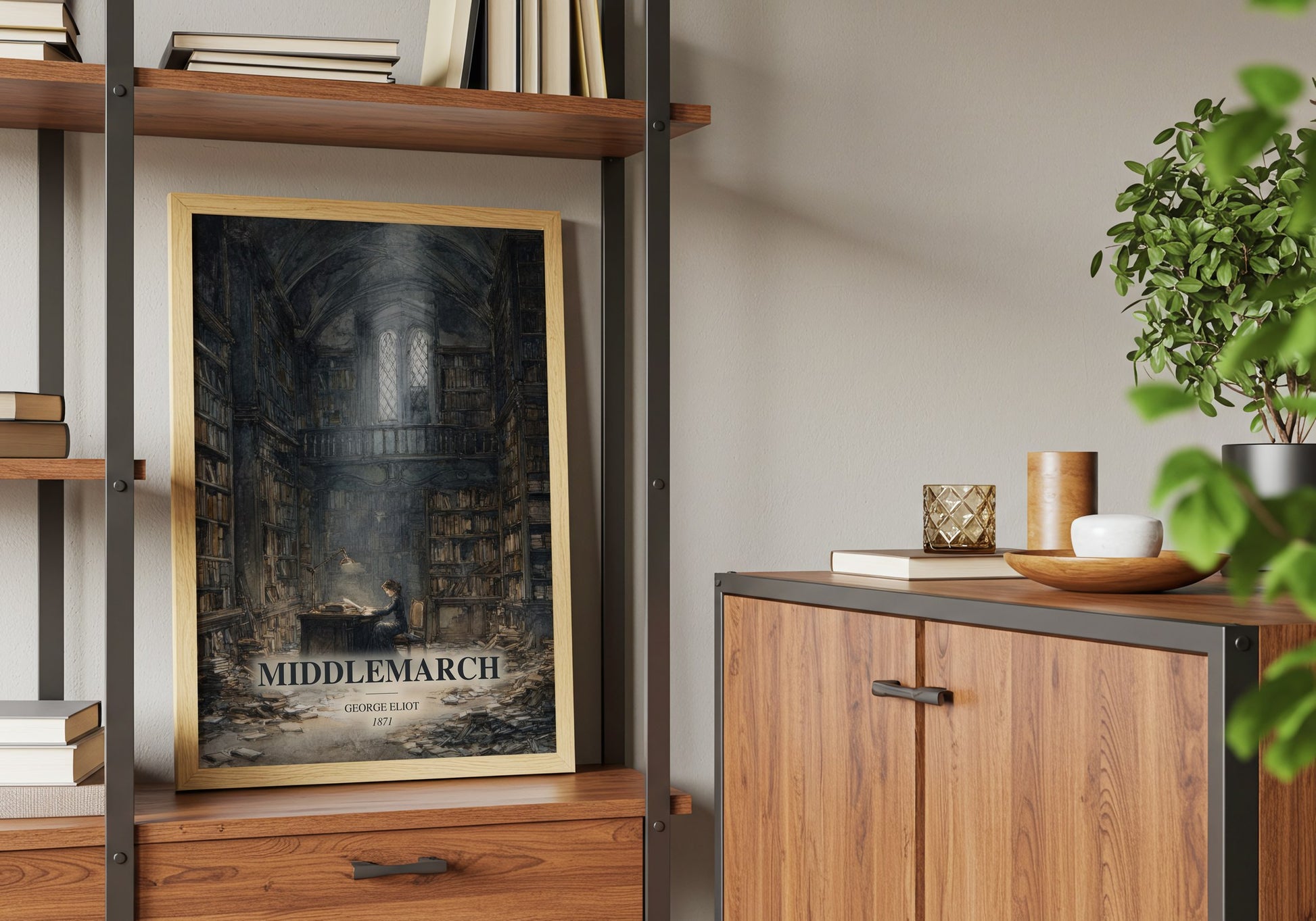 Middlemarch book watercolour illustration paper finish options – matte satin gloss