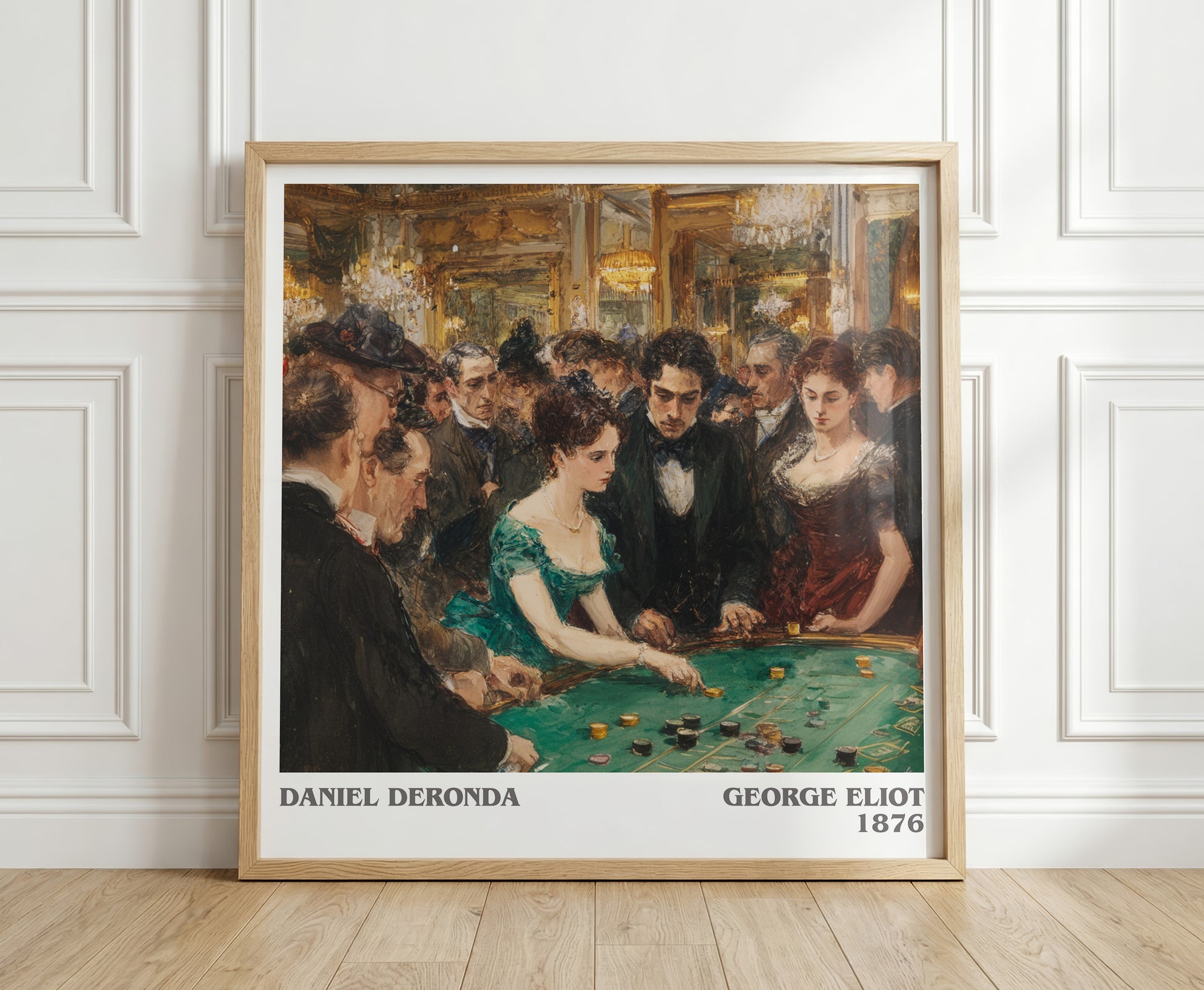 Daniel Deronda literary print in frame leaning in hallway – classic literature wall art
