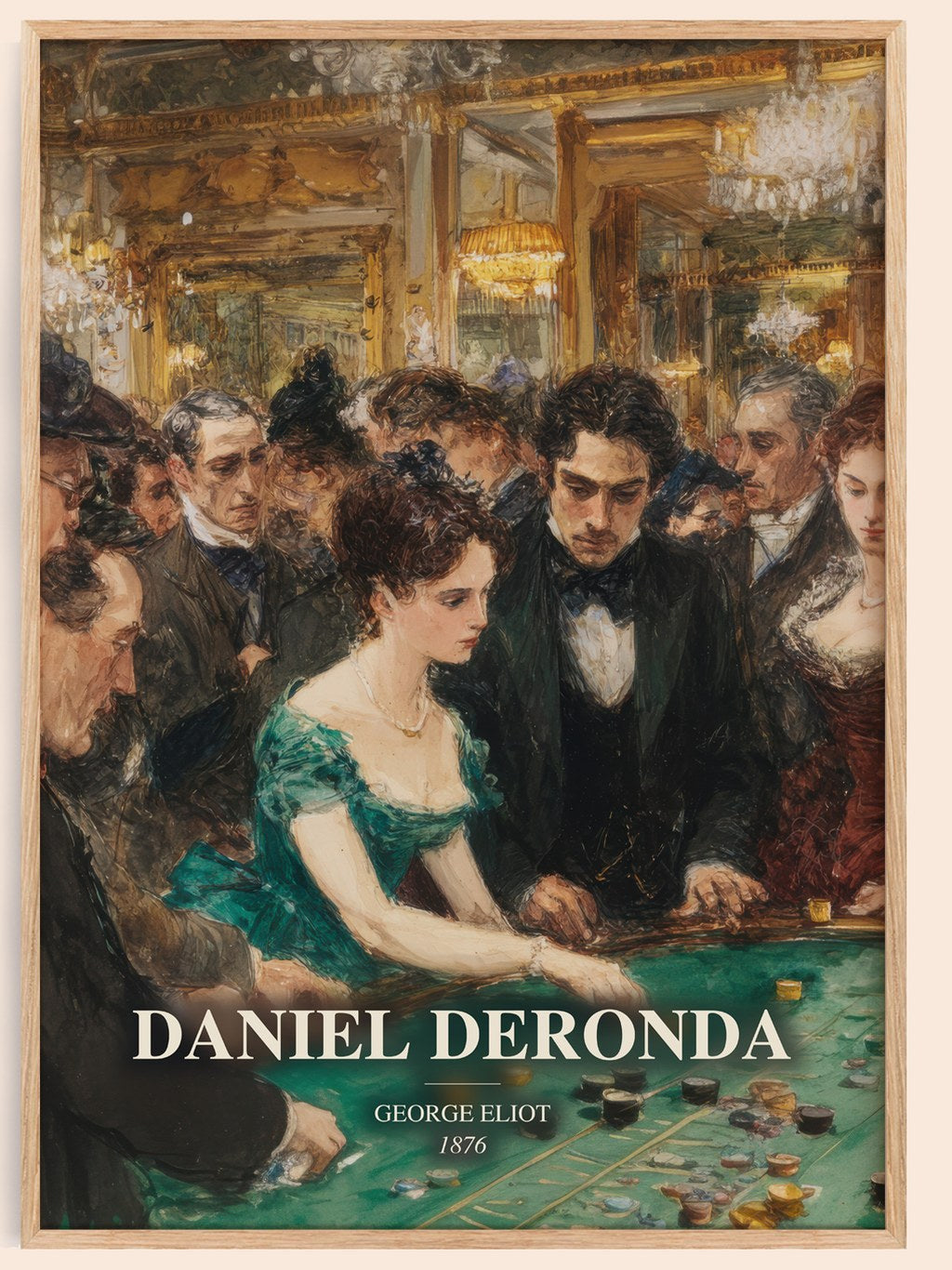 Daniel Deronda watercolour book poster by George Eliot – framed literary art print