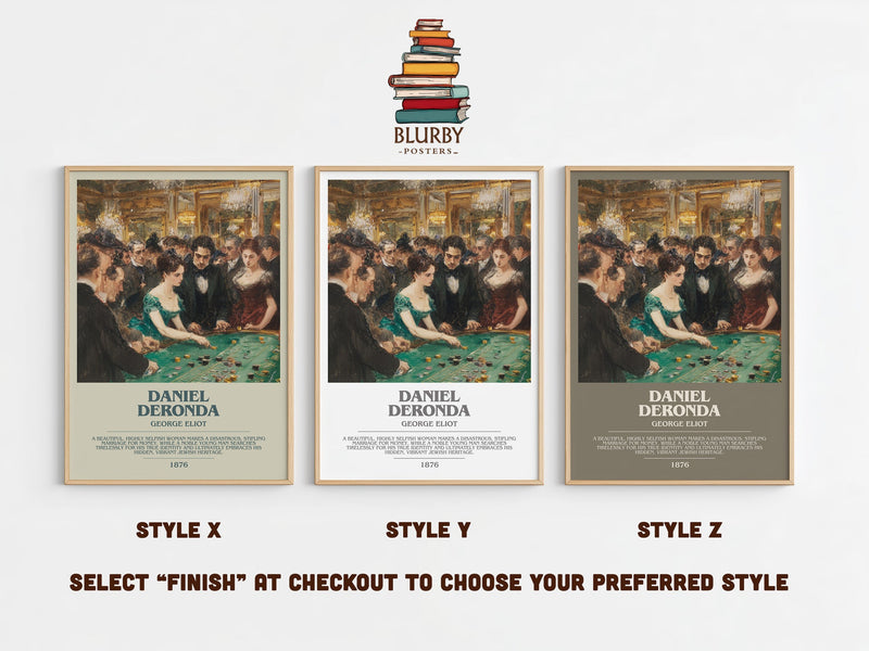 Daniel Deronda bookish print in frame leaning in hallway – non fiction wall art