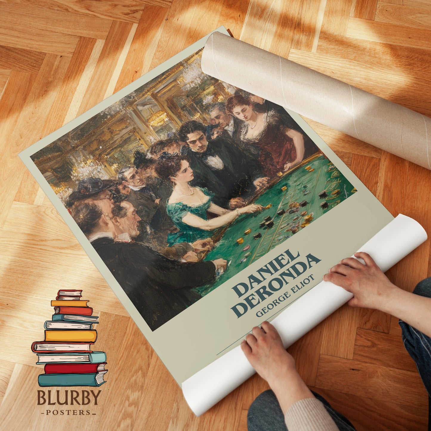 Daniel Deronda bookish print on bookshelf – George Eliot fan gift