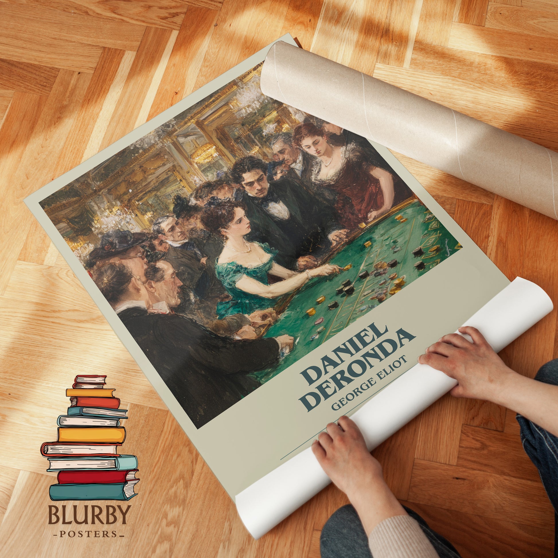 Daniel Deronda bookish print on bookshelf – George Eliot fan gift