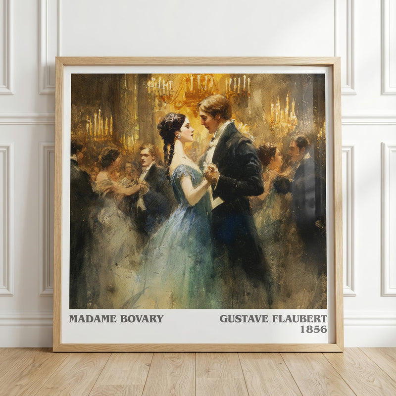 Madame Bovary literary print in frame leaning in hallway – classic literature wall art