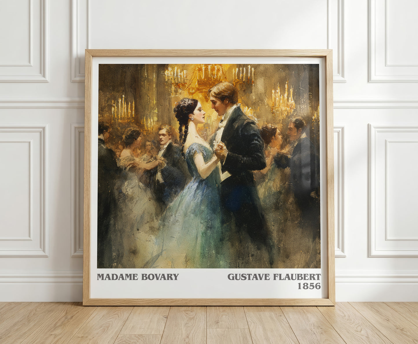 Madame Bovary literary print in frame leaning in hallway – classic literature wall art