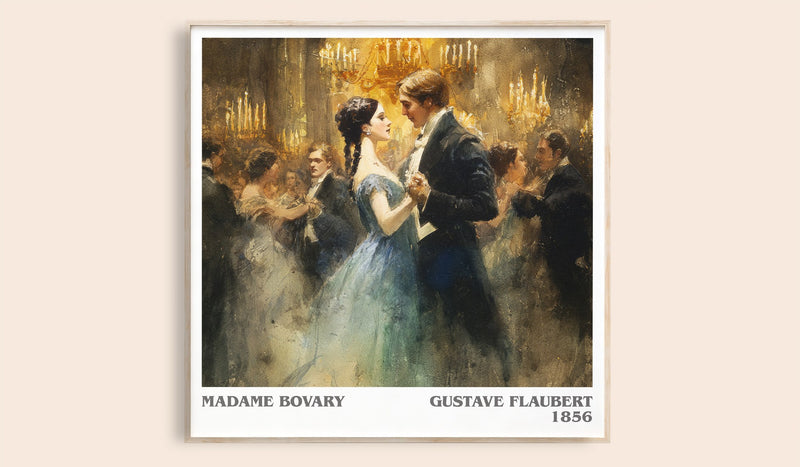 Madame Bovary Literary Art Print by Gustave Flaubert (Square style)