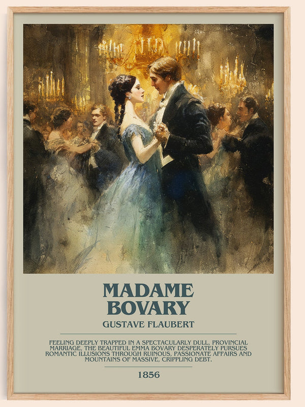 Madame Bovary bookish book poster by Gustave Flaubert – framed literary art print