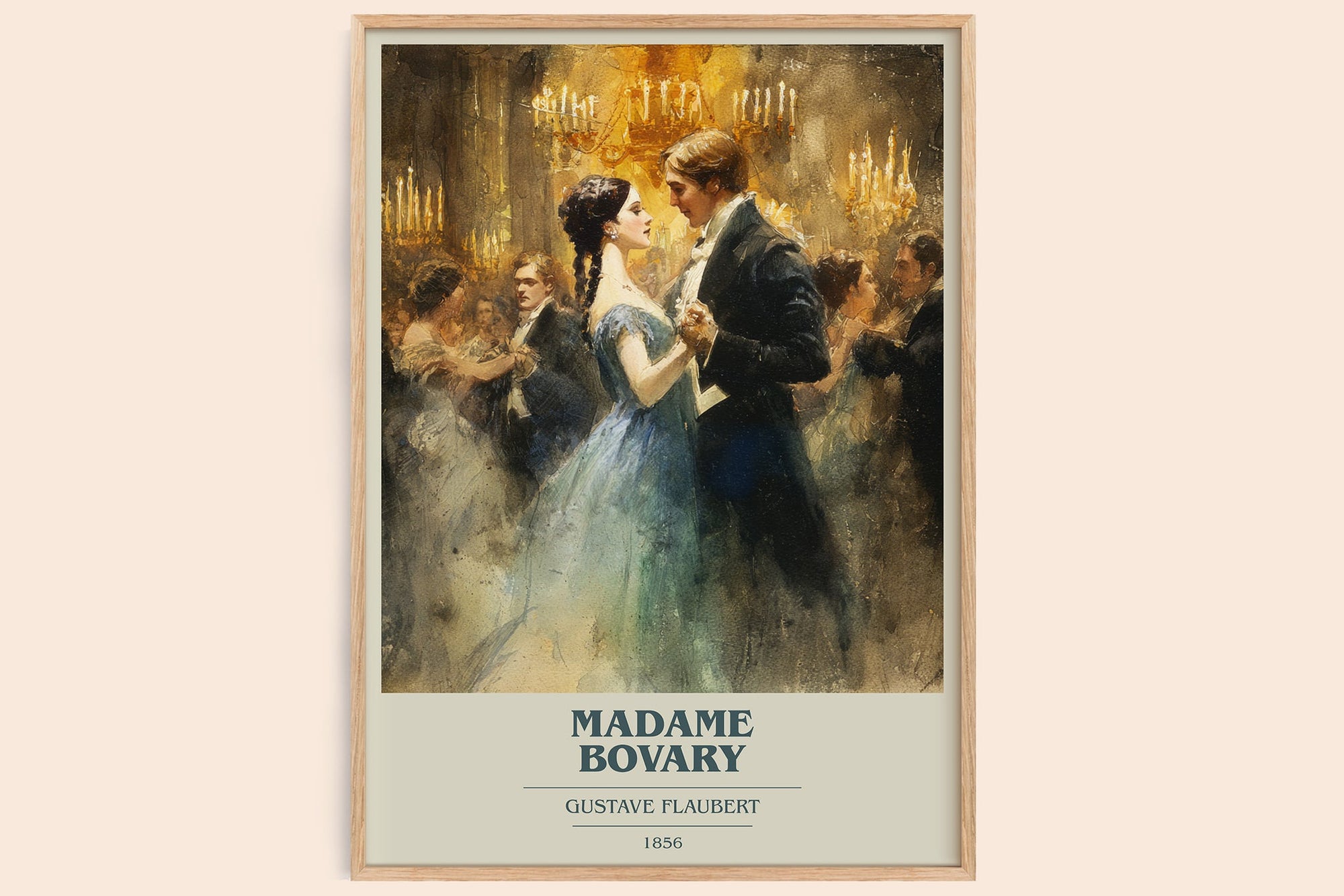 Madame Bovary book cover book poster by Gustave Flaubert – framed literary art print