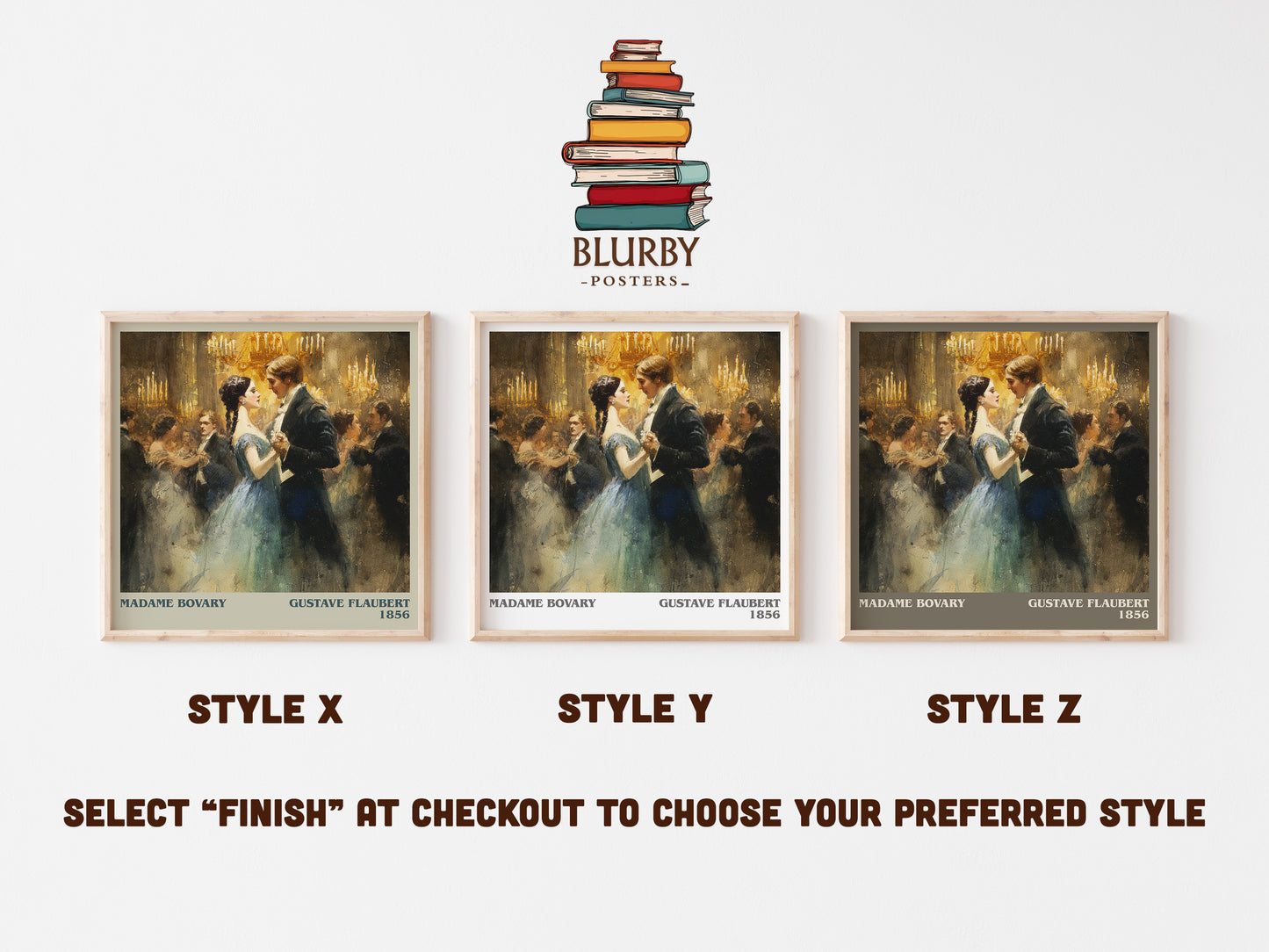 Madame Bovary literary art print colour and style options – Gustave Flaubert book art