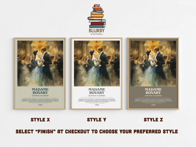 Madame Bovary bookish print in frame leaning in hallway – thriller wall art