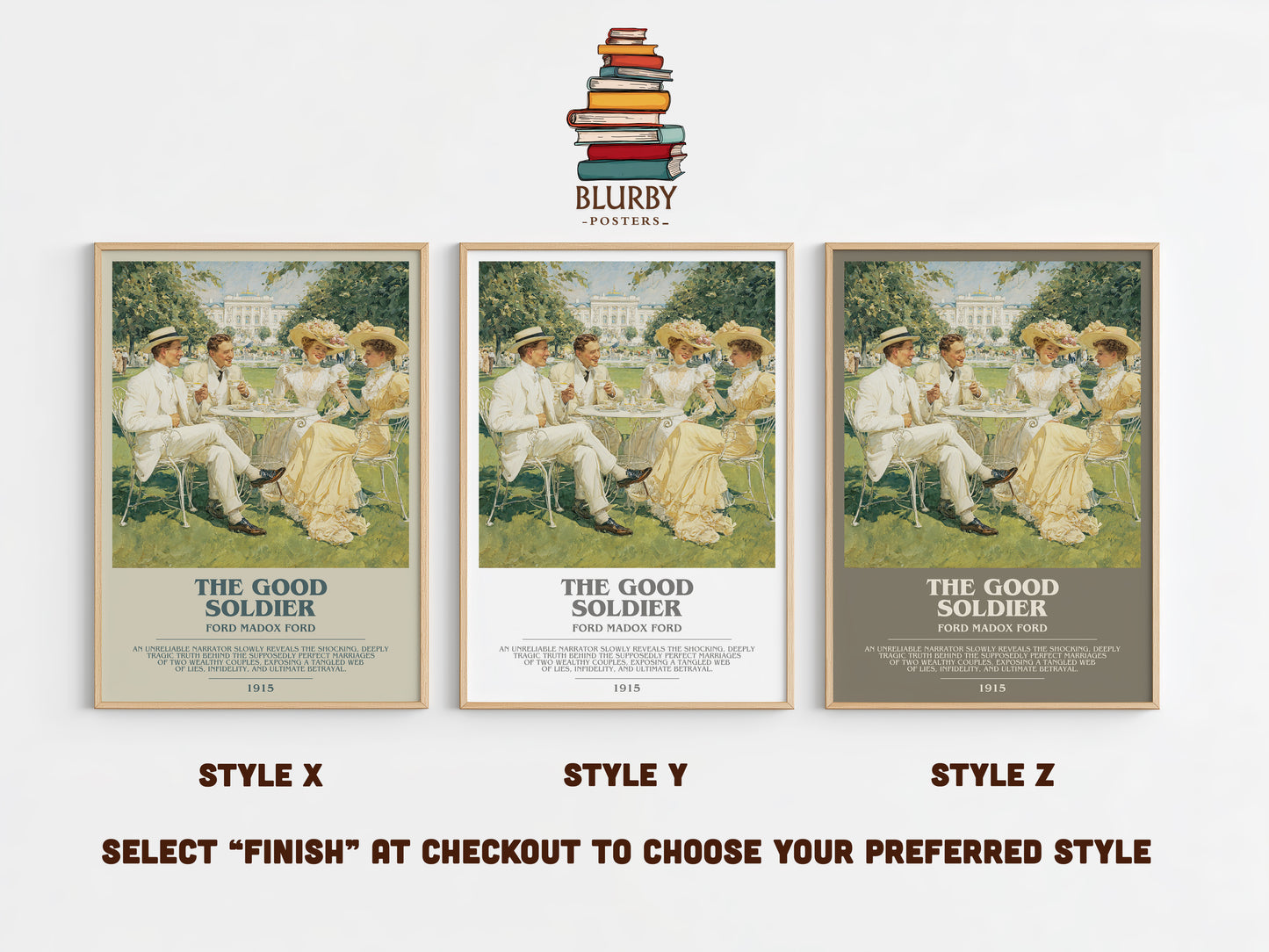 The Good Soldier bookish print in frame leaning in hallway – fantasy wall art