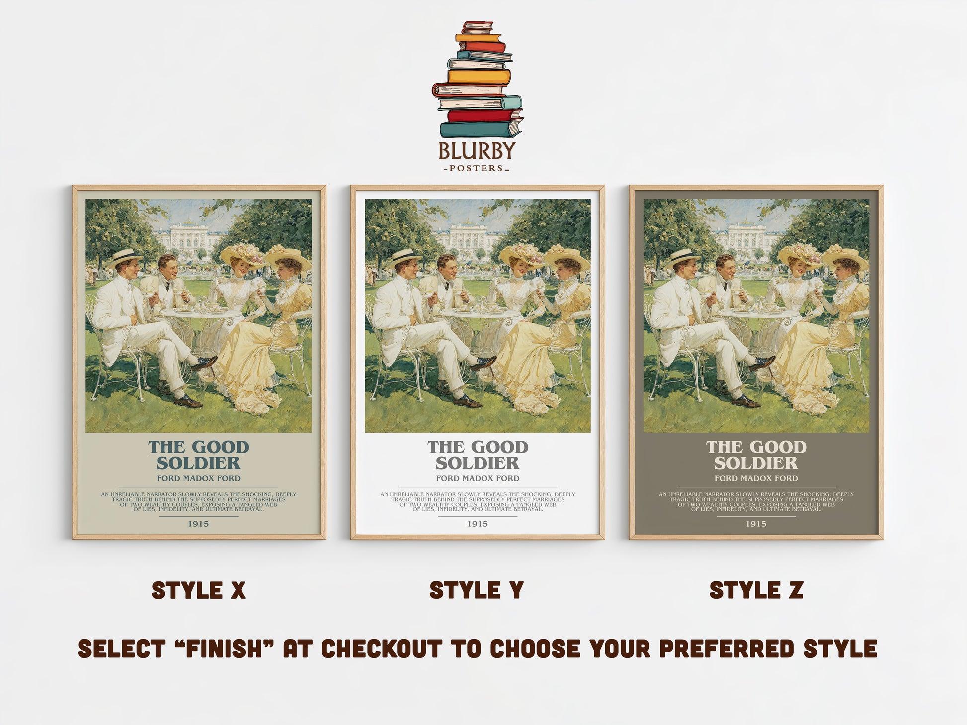 The Good Soldier bookish print in frame leaning in hallway – fantasy wall art