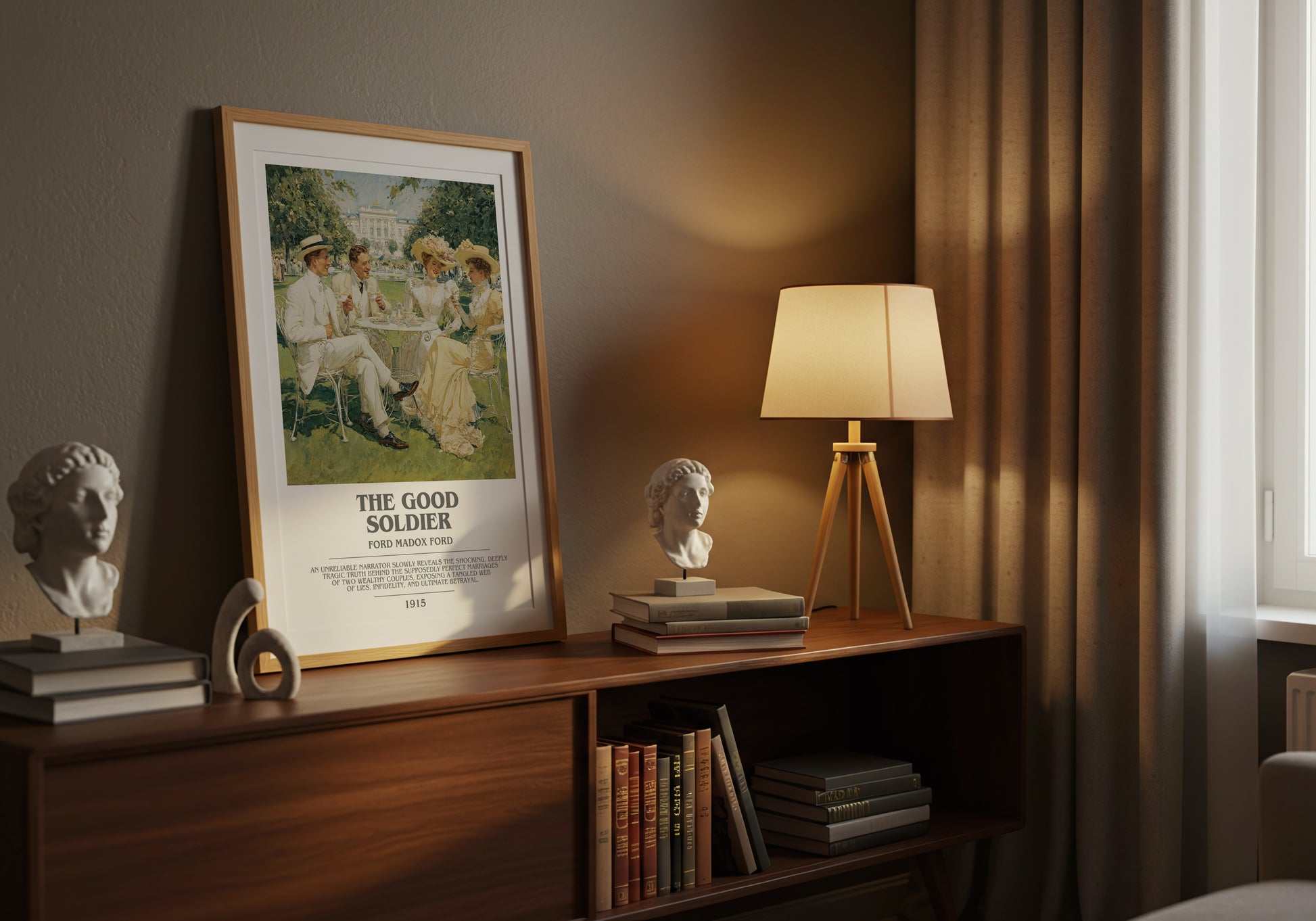 The Good Soldier bookish book poster framed on wall – fantasy wall art