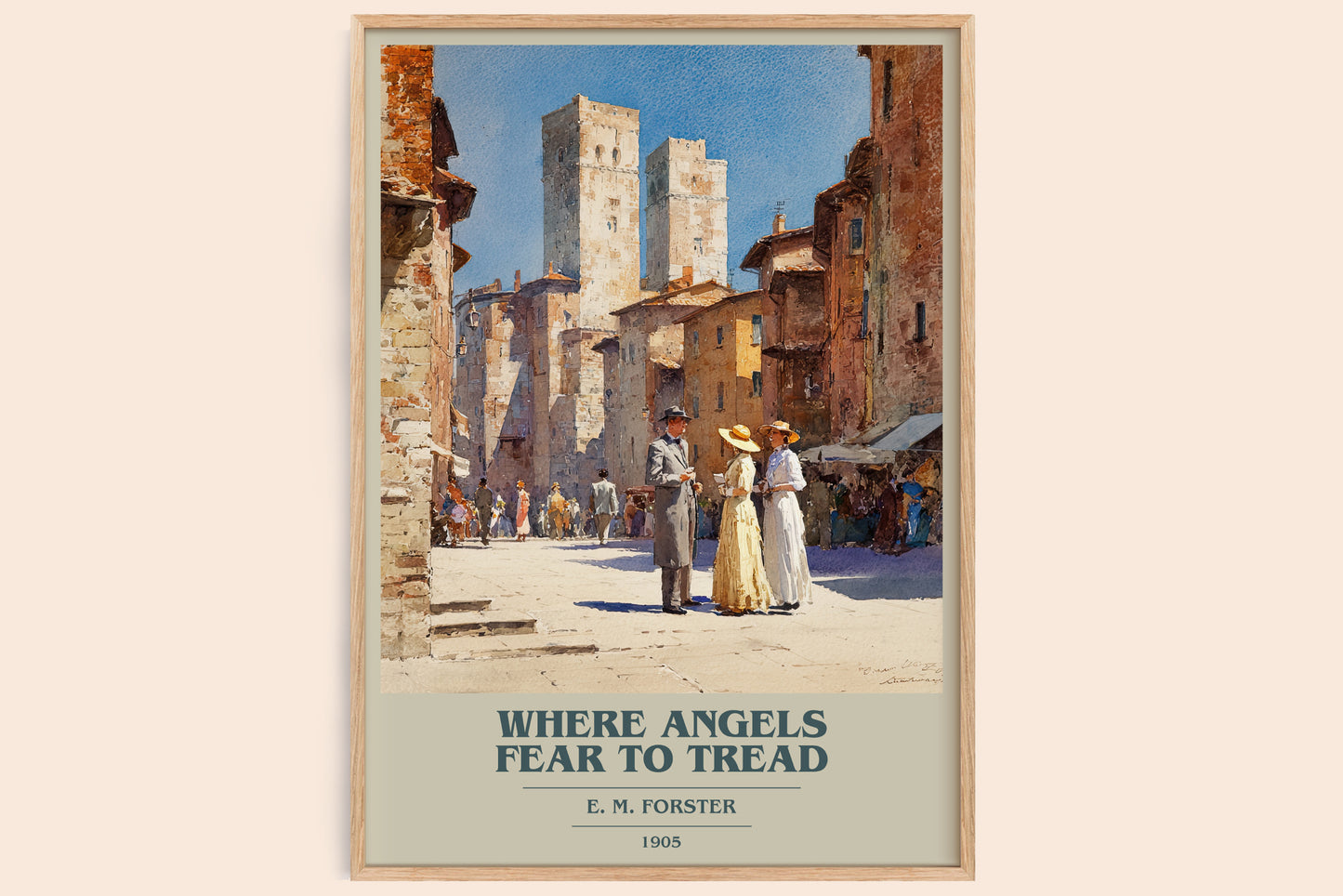 Where Angels Fear to Tread book cover book poster by E. M. Forster – framed literary art print