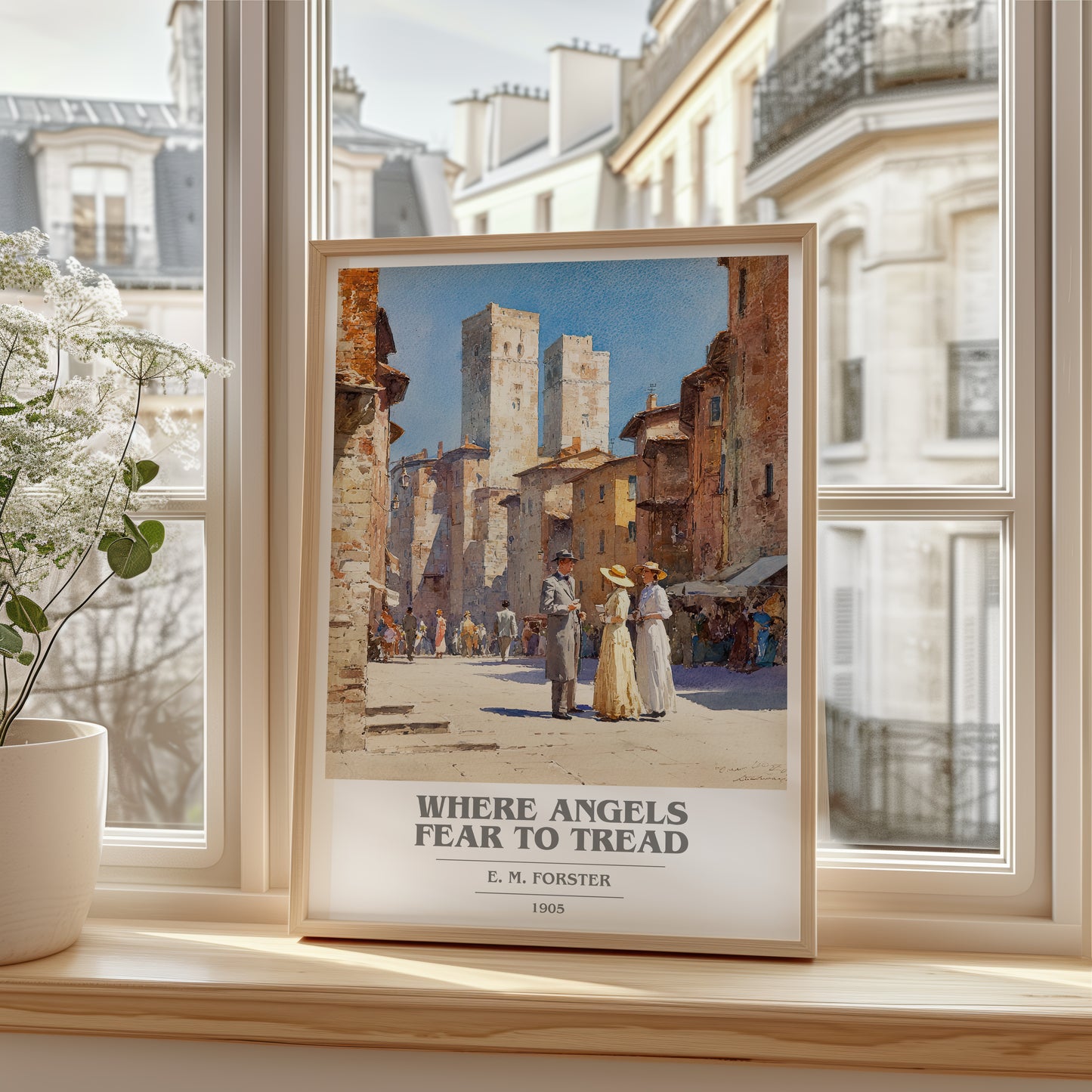 Where Angels Fear to Tread book cover poster colour and style options – E. M. Forster book art