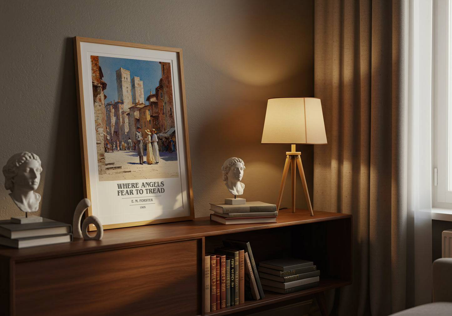 Where Angels Fear to Tread book cover book poster framed on wall – romance wall art