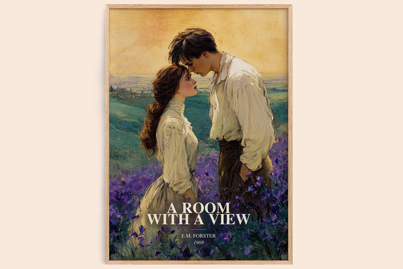 A Room With A View watercolour book poster by E.M. Forster – framed literary art print