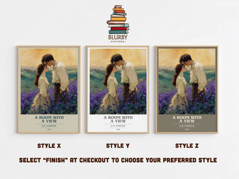 A Room With A View book cover print in frame leaning in hallway – classic literature wall art