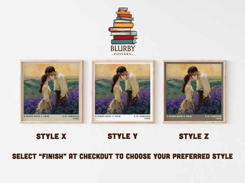 A Room With A View literary print in frame leaning in hallway – classic literature wall art