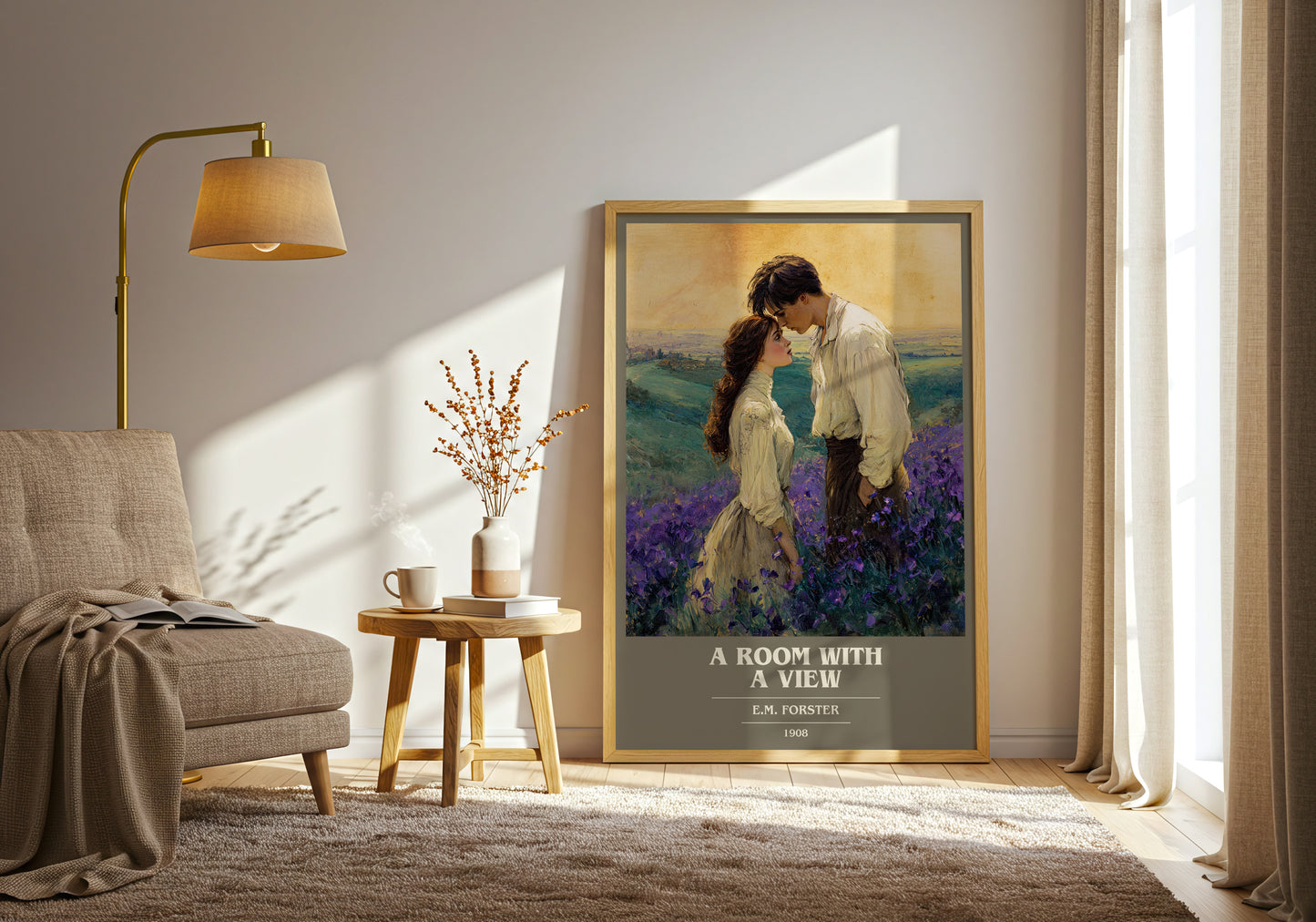 A Room With A View book cover print on bookshelf – E.M. Forster fan gift